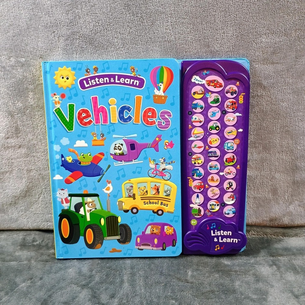 Listen & Learn Vehicles Natasha Rimmington Kidsbooks Blue Board Sound Book